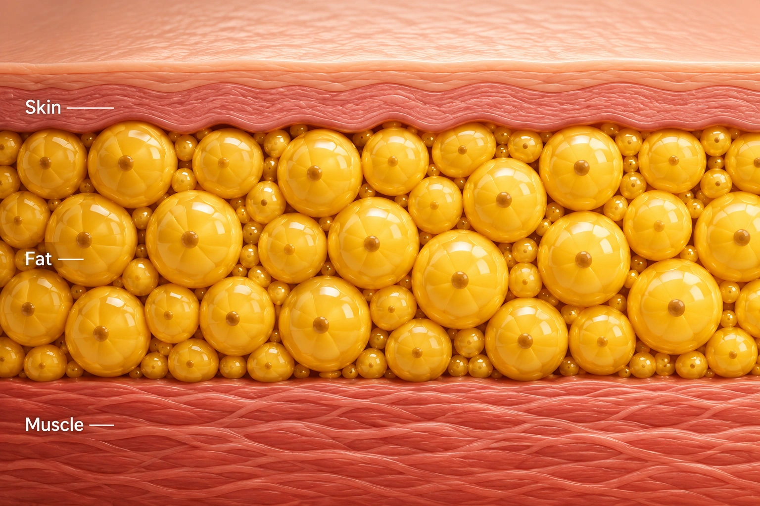 Skin, fat and muscle cross-section
